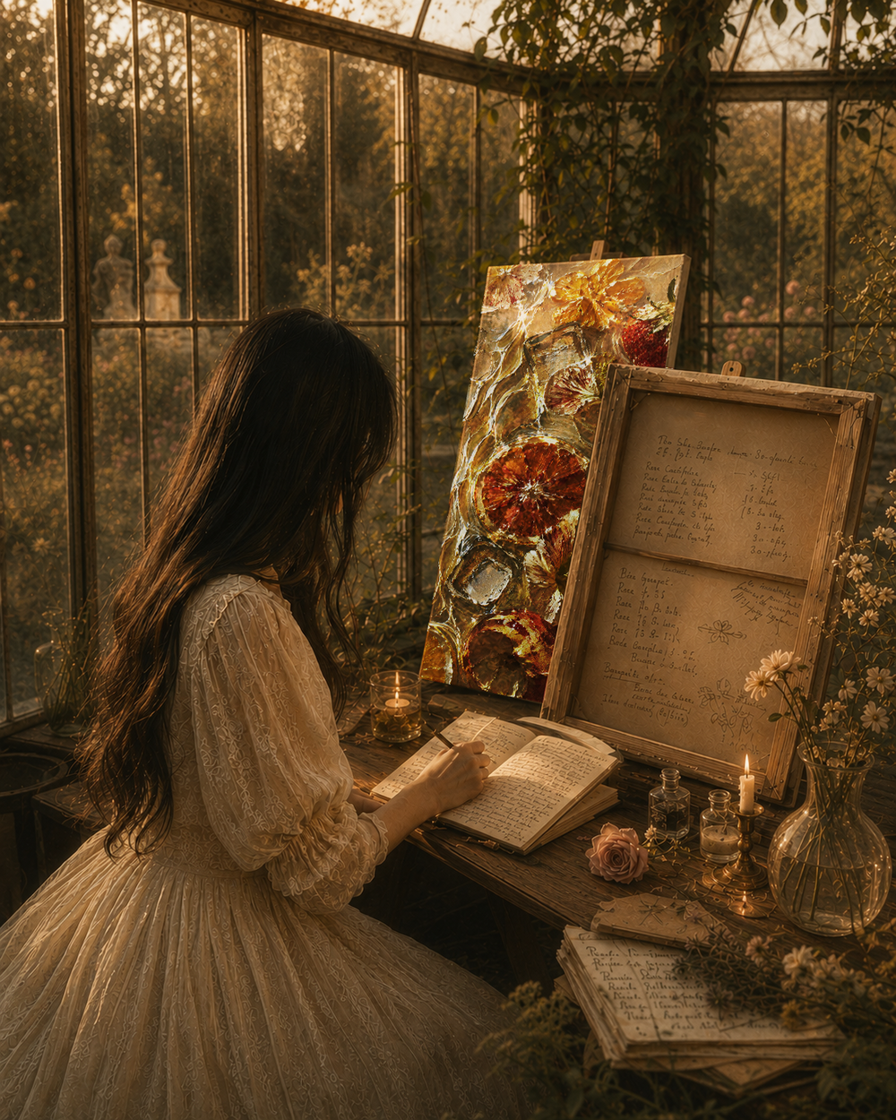 Written in diaries, hidden behind paintings.
